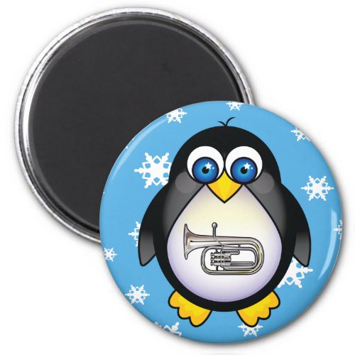 Cute Penguin Tuba Music Magnet