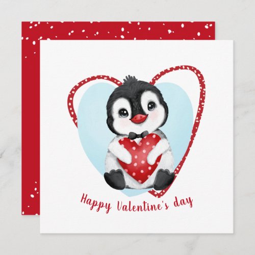 Cute Penguin Valentines day Card