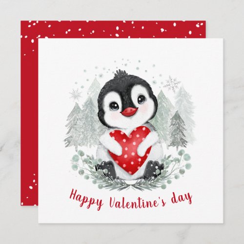 Cute Penguin Valentines day Card