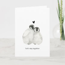 Cute penguin valentine's greeting card