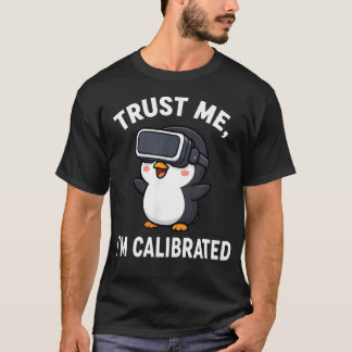 Cute Penguin Vr Gamer With Funny T-Shirt