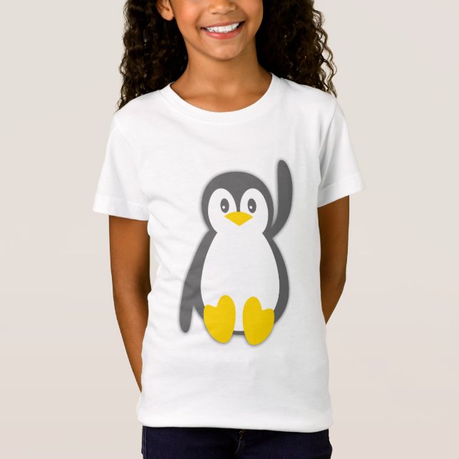 Cute penguin wave girls t-shirt (Front)