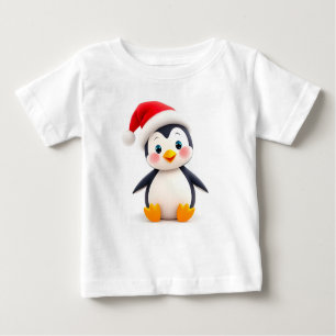 Cute Penguin Wearing a Santa Hat Baby T-Shirt