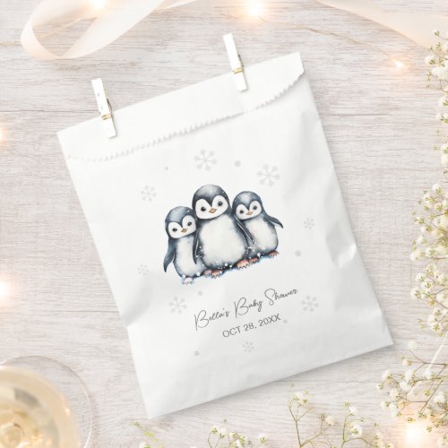 Cute Penguin Winter Baby Shower  Favor Bag