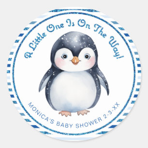 Cute Penguin Winter Baby Shower Sticker