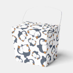 Cute Penguin Winter Kids Birthday Party Favor Boxes