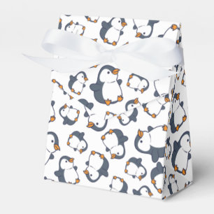 Cute Penguin Winter Kids Birthday Party Favor Boxes