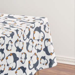 Cute Penguin Winter Kids Birthday Party Tablecloth