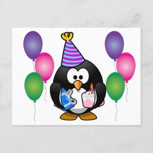 Cute Penguin with balloon Postcard
