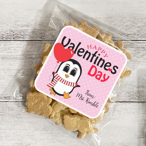 Cute Penguin with Balloon Valentine Sticker