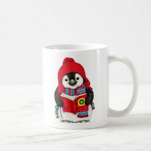 Cute Penguin With Christmas Carol Christmas Holly