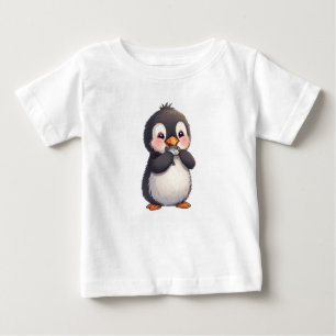 Cute Penguin with Fish Baby T-Shirt
