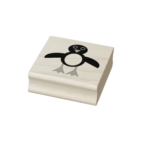 Cute Penguin Wood Art Stamp