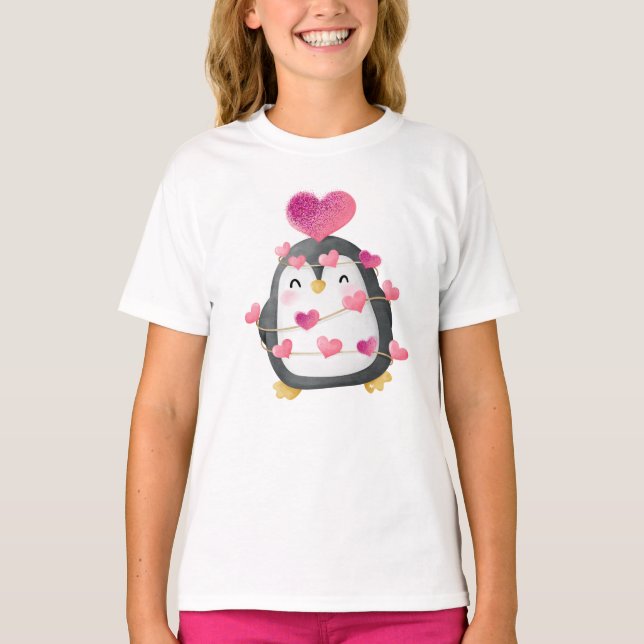 Cute penguin wrapped in love t-shirt (Front)