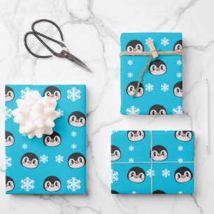 Cute Penguin Wrapping Paper Sheets