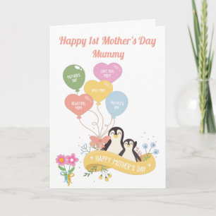 Cute Penguins 1st Mother's day Card