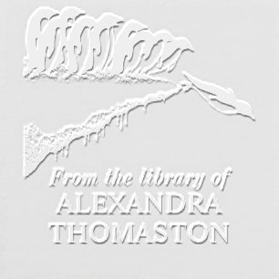 Cute Penguins Cliff Diving Library Book Name Embosser