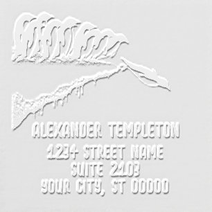 Cute Penguins Cliff Diving Name Return Address Embosser