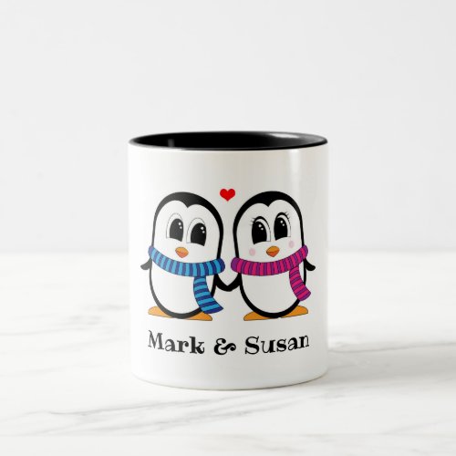 Cute Penguins Couple Mug