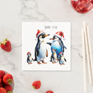 Cute penguins in a cheerful cartoon style napkins