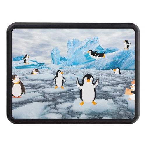cute penguins in Antarctica ice Hitch Cover