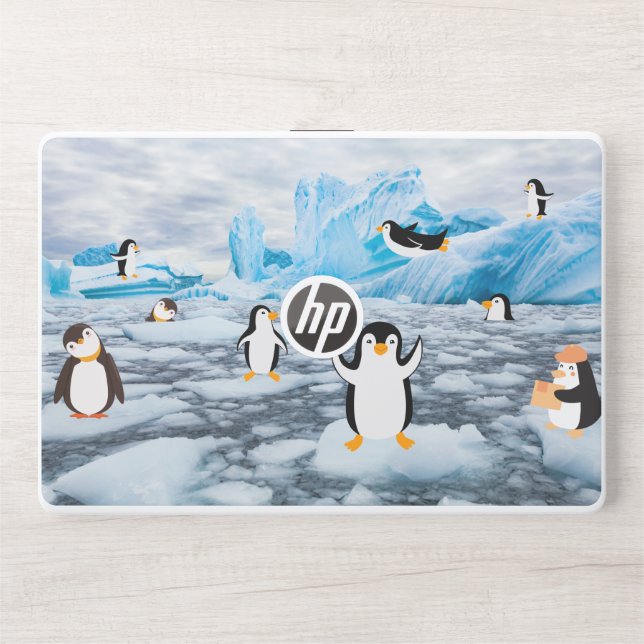cute penguins in Antarctica ice HP Laptop Skin (Front)