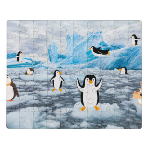 cute penguins in Antarctica ice Jigsaw Puzzle