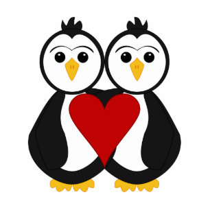 Cute Penguins In Love Cutout