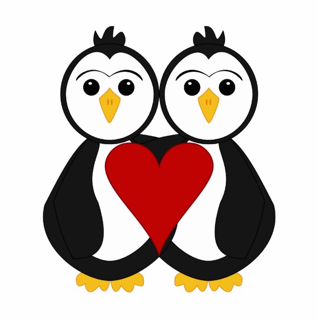 Cute Penguins In Love Cutout (Front)