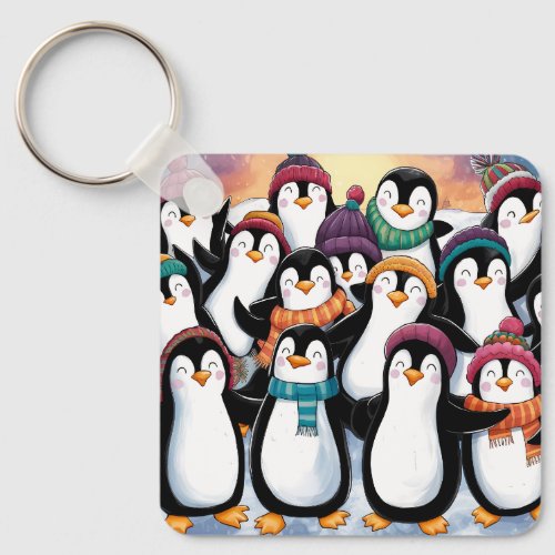 Cute Penguins Keychain