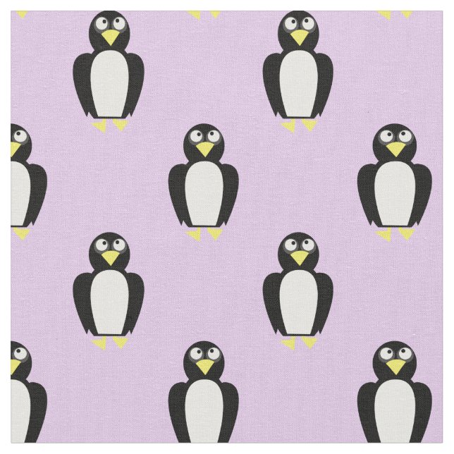 Cute Penguins Kids Baby Nursery Fabric (Close Up)