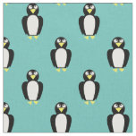 Cute Penguins Kids Baby Nursery Teal Fabric