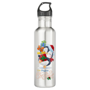 Cute penguins merry christmas Collection #1 Stainless Steel Water Bottle
