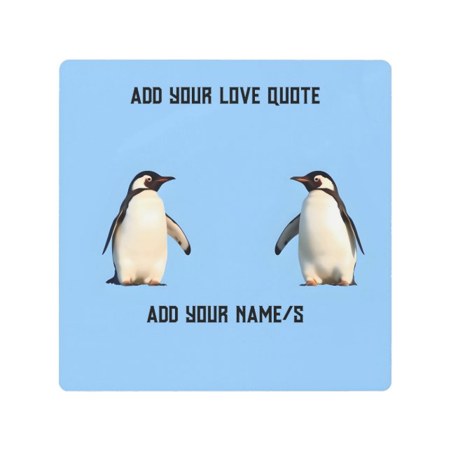 Cute Penguins  Metal Print (Front)