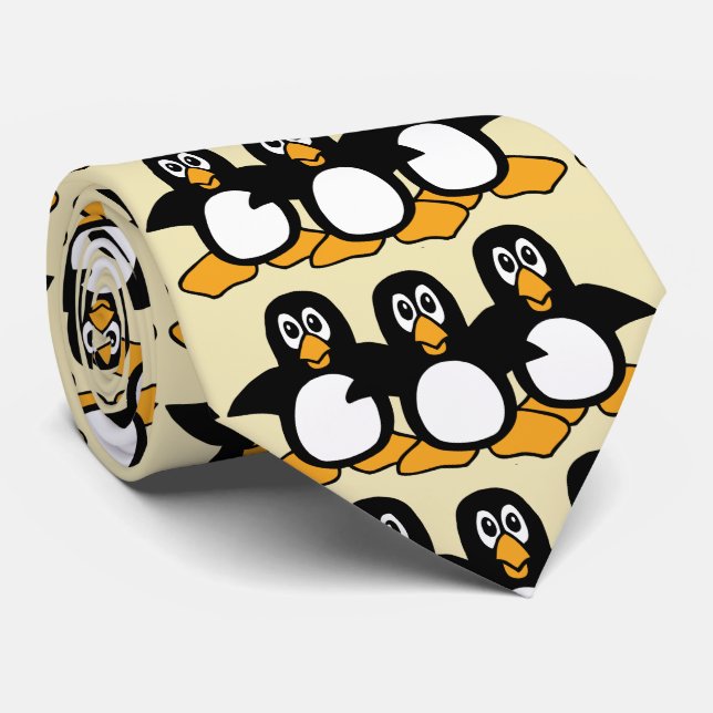 Cute Penguins Neck Tie (Rolled)