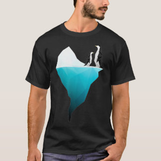 Cute penguins on a iceberg Unique geometric desig T-Shirt