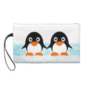 Cute Penguins On Ice Bagette Wristlet Purse (Back)