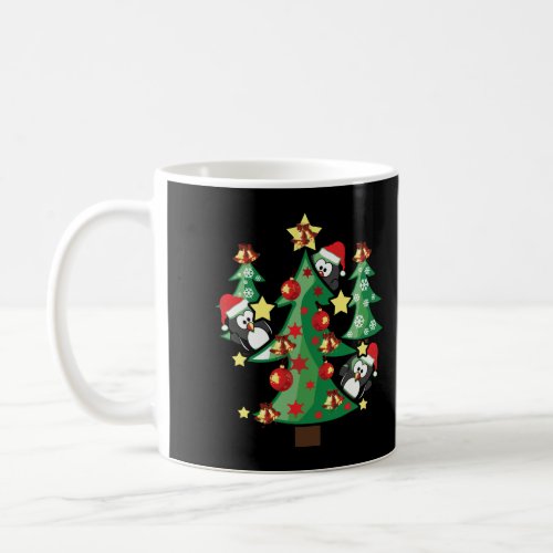 Cute Penguins On The Christmas Tree Coffee Mug