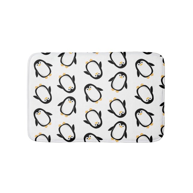 Cute Penguins Pattern Bathroom Mat (Front)