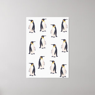 Cute Penguins Pattern Canvas Print
