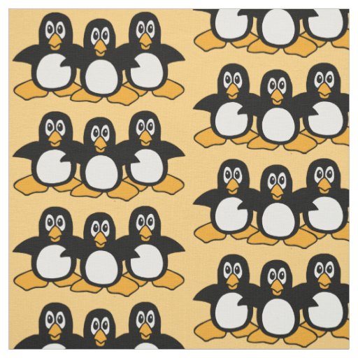 Cute Penguins Pattern Fabric