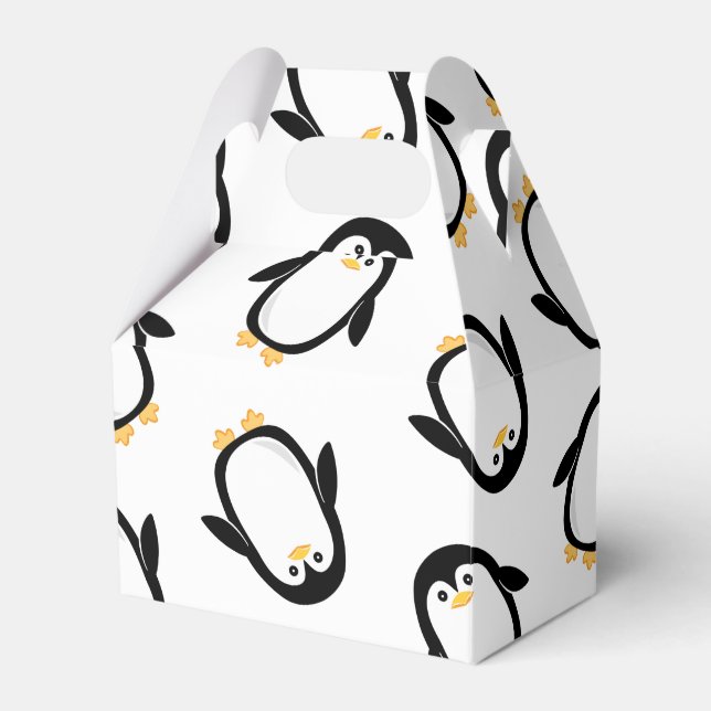 Cute Penguins Pattern Favor Boxes (Front Side)