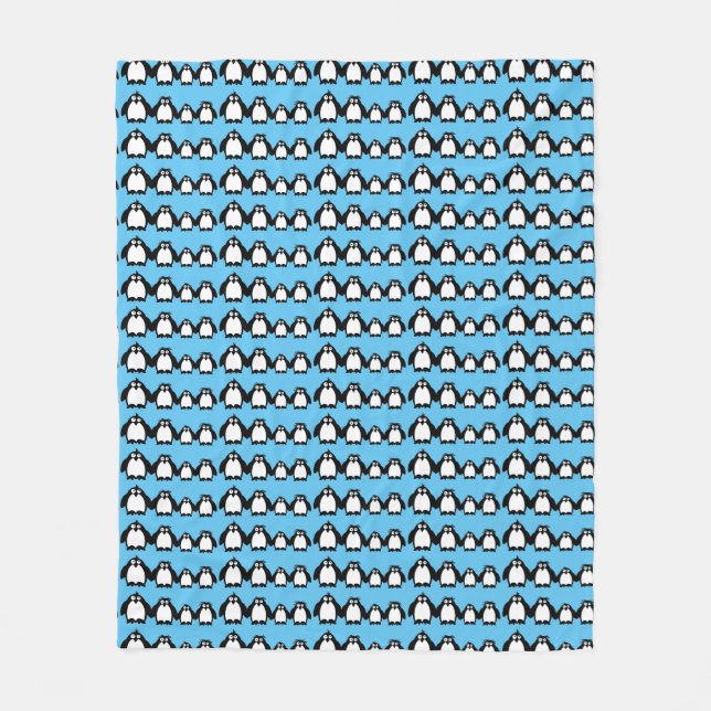 Cute Penguins Pattern Fleece Blanket (Front)