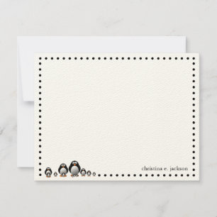 Cute Penguins Personalized Note Card