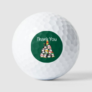 cute penguins squad christmas golf balls
