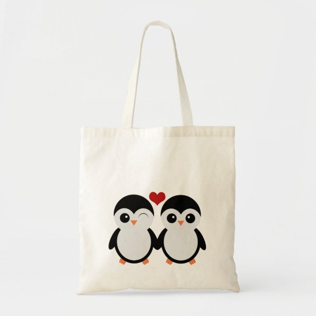 Cute penguins tote bag (Front)