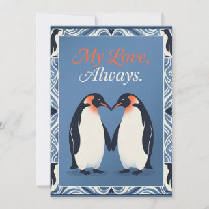 Cute Penguin's Valentine's Day Card