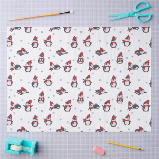 Cute Penguins Winter Birds Arctic Animals Tissue Paper (Craft)