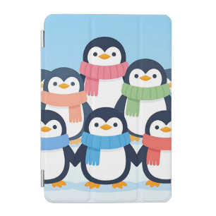 Cute Penguins Winter Scarves Group Hug iPad Mini Cover