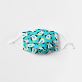Cute Penguins with Blue Neckties Kids' Cloth Face Mask (Front, Unfolded)